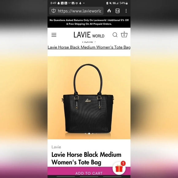 C- Lavie World black horse faux leather tote handbag - Picture 2 of 12